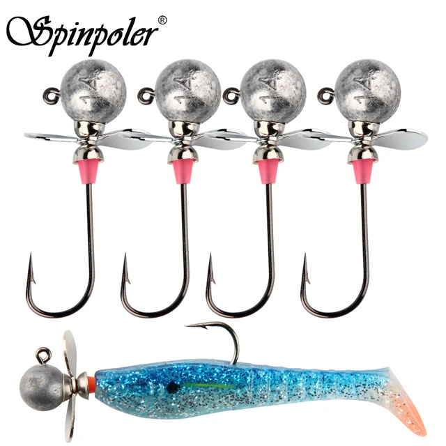 Spinpoler Round Jig Head Fishing Hook For Artificial Lure DIY Propeller  Ball Jig Head Bass Trout Worm Sea Fishing Tackle Pesca