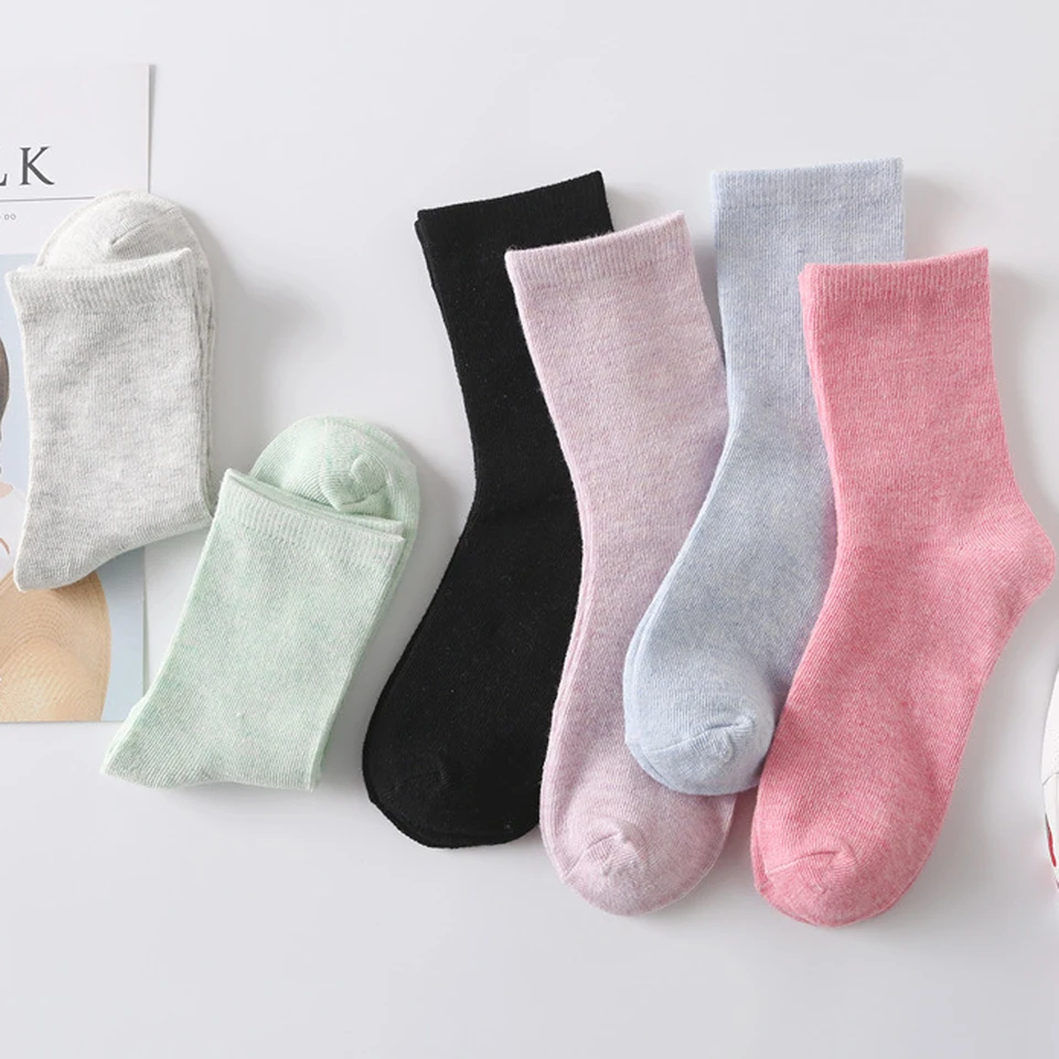 OQKAHIV Damen-Socken Set - 2 Paar Rüschen-Crewsocks Aus Baumwolle