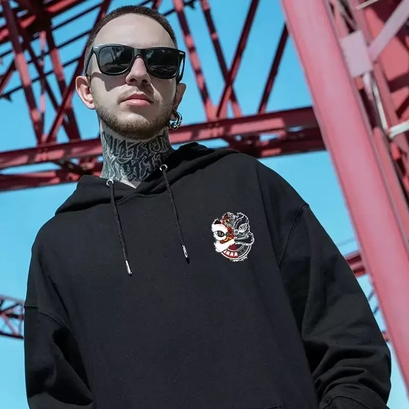 Hooded Sweater Men's Trendy Brand Large Size M-8XL Men's Autumn And Winter Style Plush And Thick Fat Hip-hop Pullover Jacket