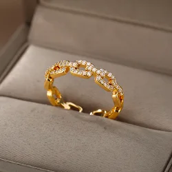 Elegant Gold Geometric Ring for Women - Stainless Steel Luxury Jewelry Gift (JZ2482G - 7)