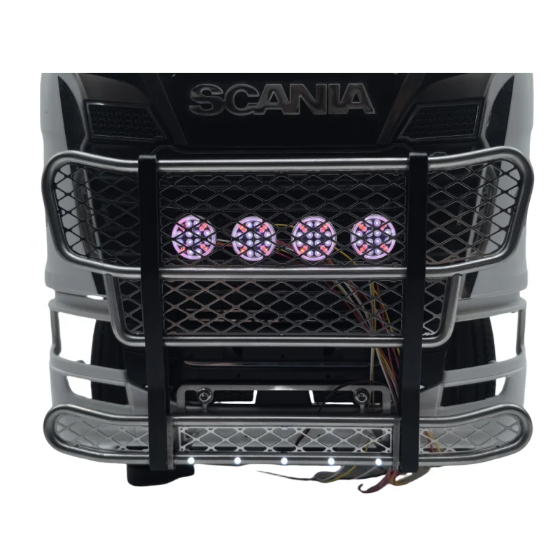 LED Front Bumper Light for Tamiya 1/14 RC Truck Scania 770s 56375 56360 Tractor Trailer Degree Collision Barrier Lamp DIY Parts 3