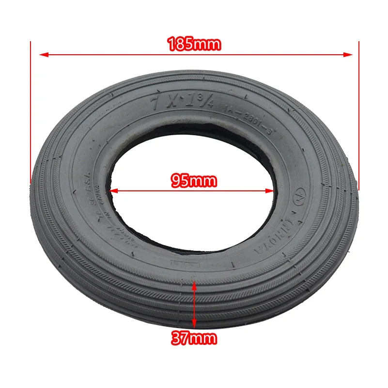 Thickened and Non-Slip 7x1 3/4Inner Tube Outer Tyre Pneumatic Tires for 7 Inch Electric Wheelchair Front Wheel Accessories