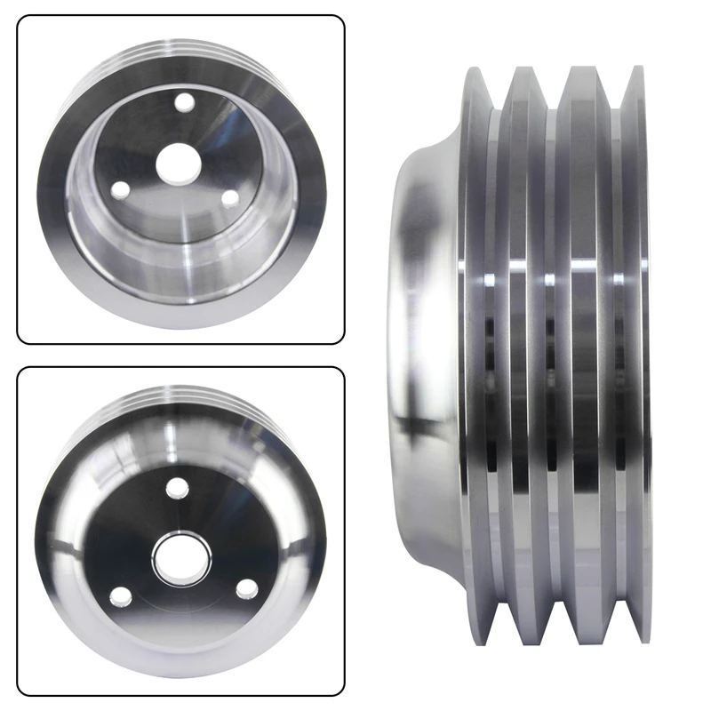 Fit for Small BlockChevy LWP Aluminum 3 Groove Crankshaft Pulley Long Water Pump For Small Block Chevy 350 Crank