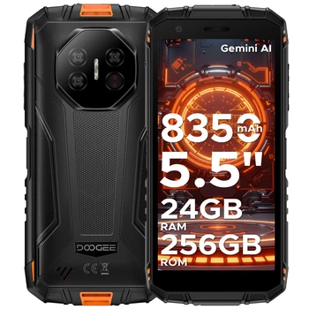DOOGEE Fire 3 Telefono ultra robusto Gemini AI Android 15 8350mAh Batteria 24GB(6+18) 256GB UNISOC T7200 Widevine L1 NFC Telefono