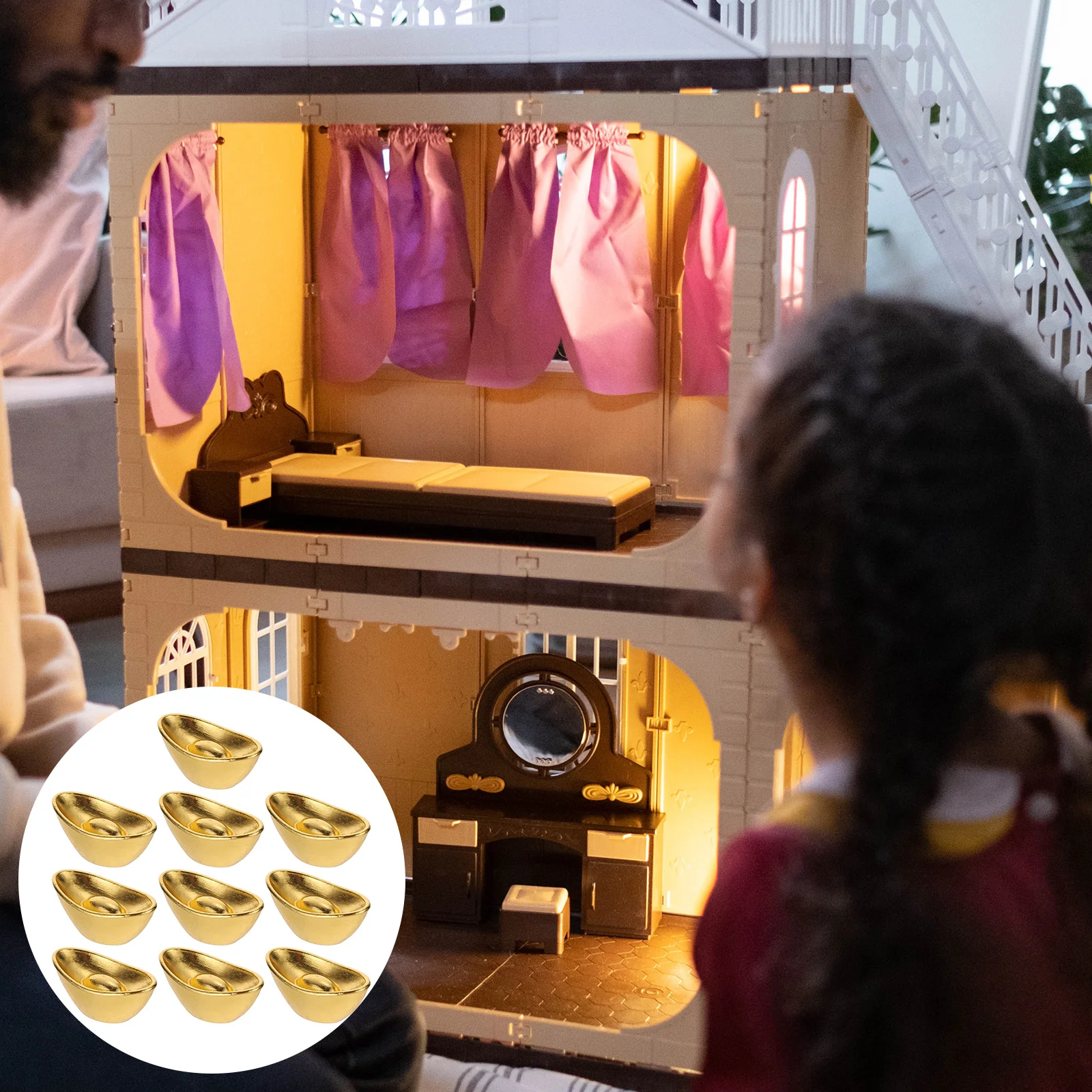 10 Pezzi Modello Di Lingotto Cinese In Miniatura Yuan Bao Decorazione Ricchezza Yuan Bao Lingotto Protezione Della Prosperità Per Vaso Bonsai Finta Di