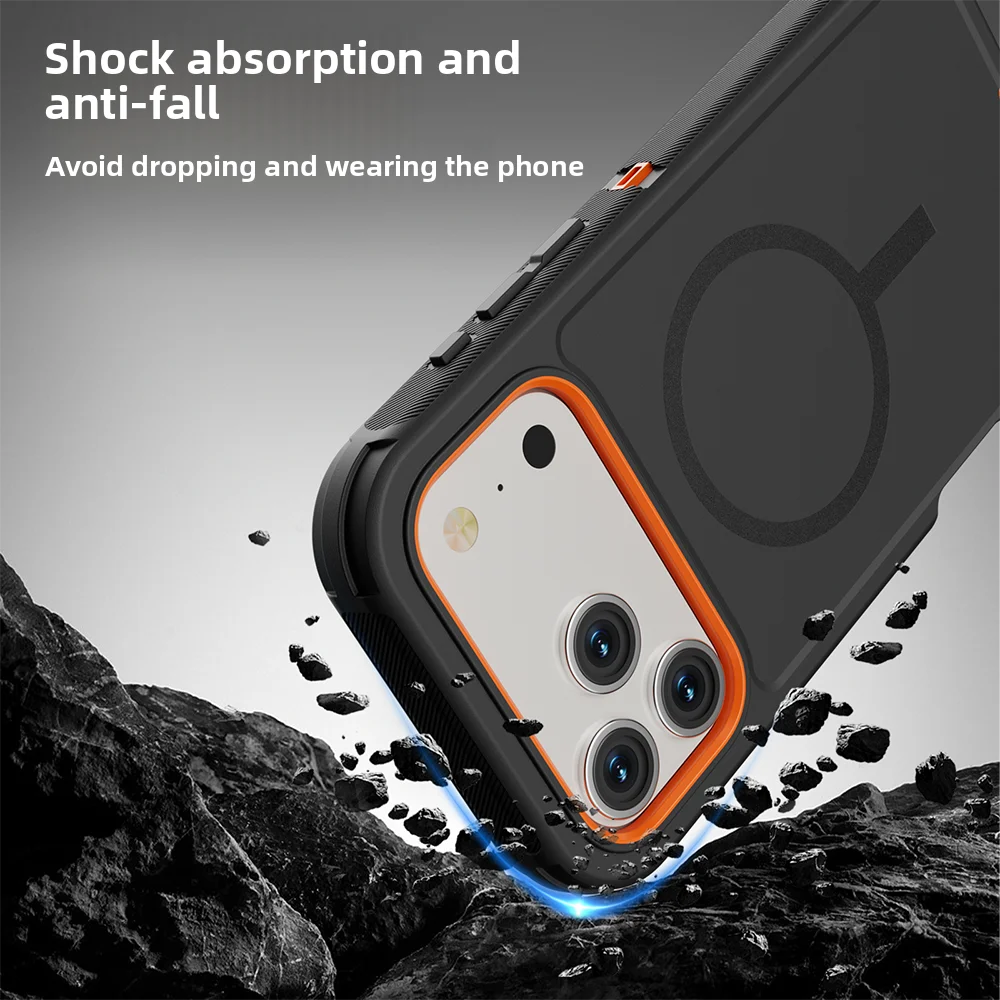 Enhanced Armor Magnetic Phone Case - Rugged Shockproof Design with Clip Cover