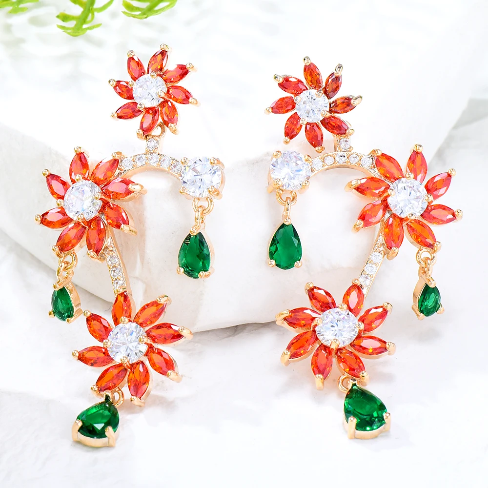 Kellybola New DIY Shiny Heart Drop Earrings For Women Bridal Wedding Girl Daily Surper Jewelry High Quality Hot Romantic Summer