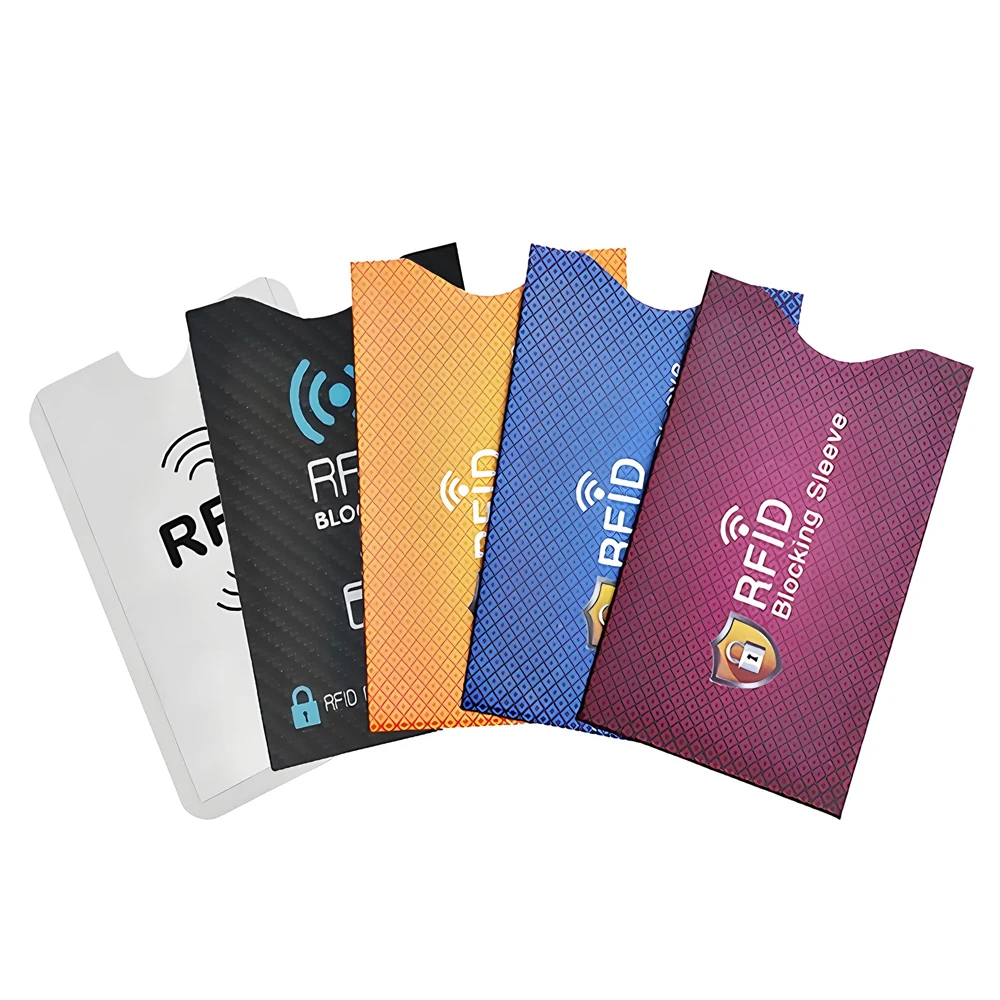 Porte-cartes anti RFID en aluminium, 5 pièces, blocage NDavid, lecteur, serrure, carte d'identité bancaire, étui de protection en métal pour carte de crédit