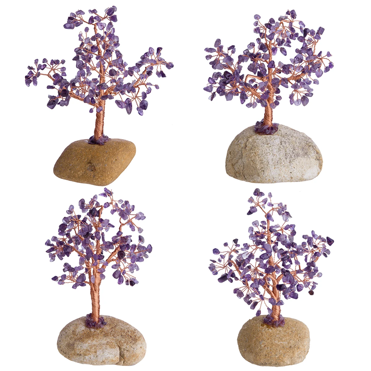 Natural Tumbled Stones Crystal Tree With Pebble Base Lucky Money Tree Reiki Healing Feng Shui Home Decor