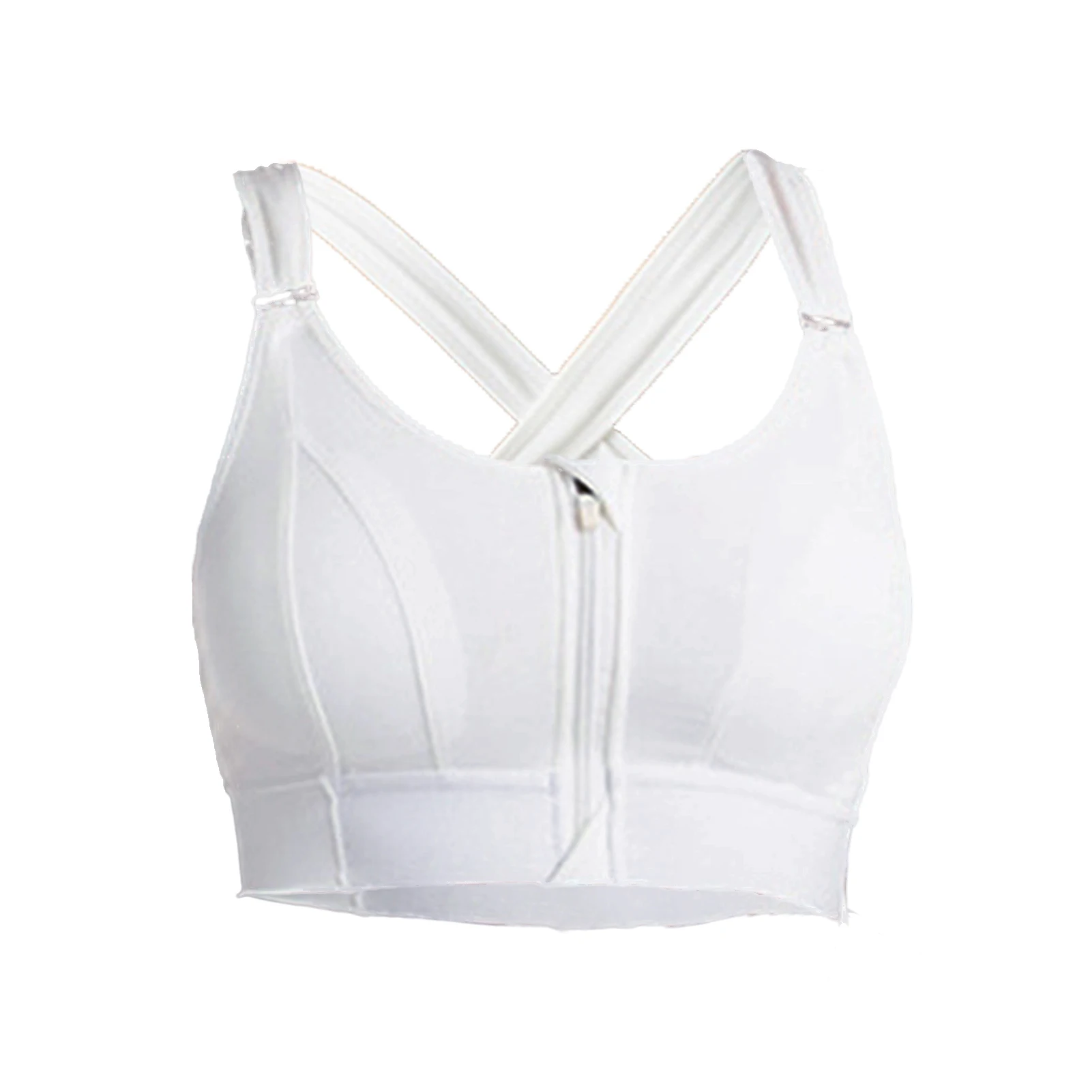 Anti-Vibration No Steel Ring Yoga Beauty Back Underwear Women Zip Front Sports  Bra Adjustable Wireless