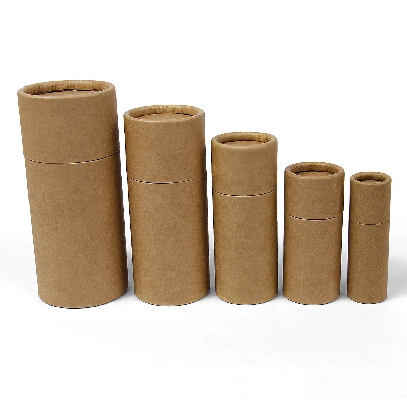 50Pcs Custom LOGO Cardboard Tubes With Caps Kraft paper tube