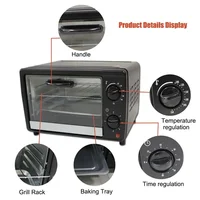 Electric Oven Multifunctional Household Toaster 800W 13L Double Layers Oven Durable Grill for Barbecue/Dried Fruit/Baking 2