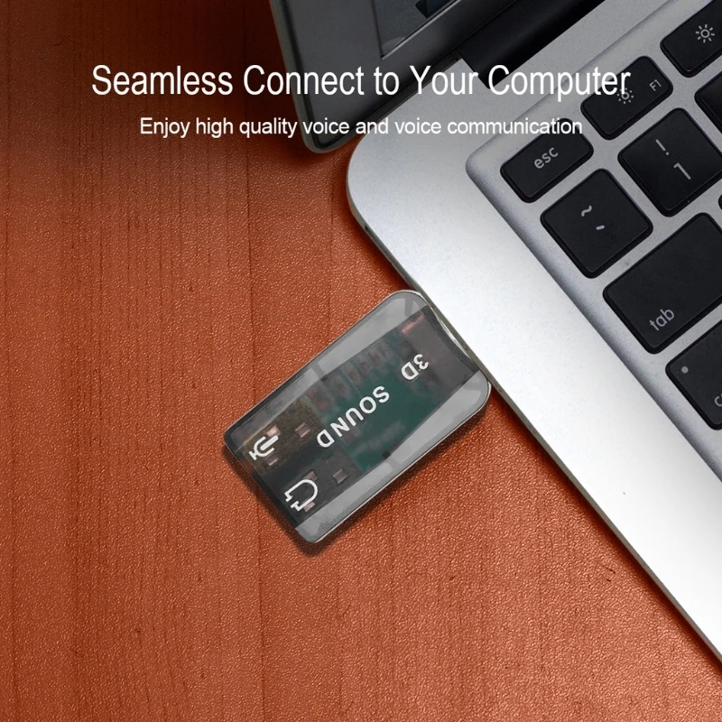 SB-3.5mm 잭 오디오 어댑터 USB 2.0-Aux 마이크 헤드폰 외부 3D 사운드 카드 HFR8103 칩(PC용)