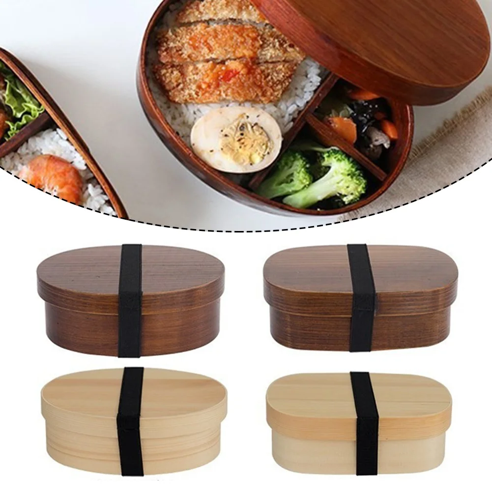 

1 шт., деревянный Ланч-бокс для пищевых продуктов, 18,5x12,5x6 см