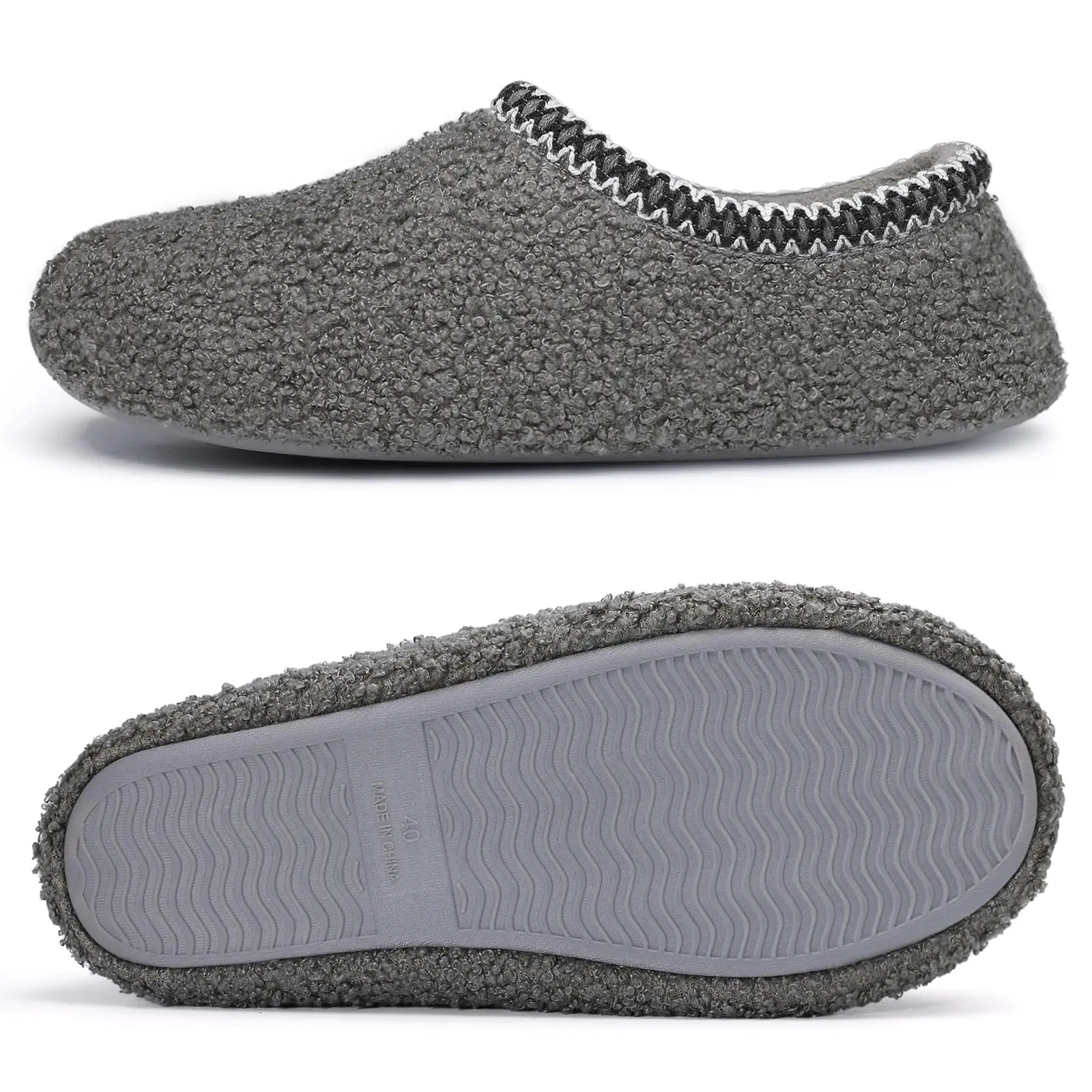 Shevalues Teddy Fleece Slippers Women Curly Fur Winter Slippers  Fluffy Loafer Slippers Soft Rubber Sole Women Home Cotton Shoes 2