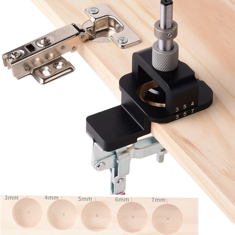 Woodworking 35mm Concealed Hinge Jig Hole Drilling Guide Locator