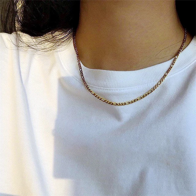 1.5mm Thin Chain Necklace for Women, Stainless Steel Link Choker, Layered  Jewelry - AliExpress