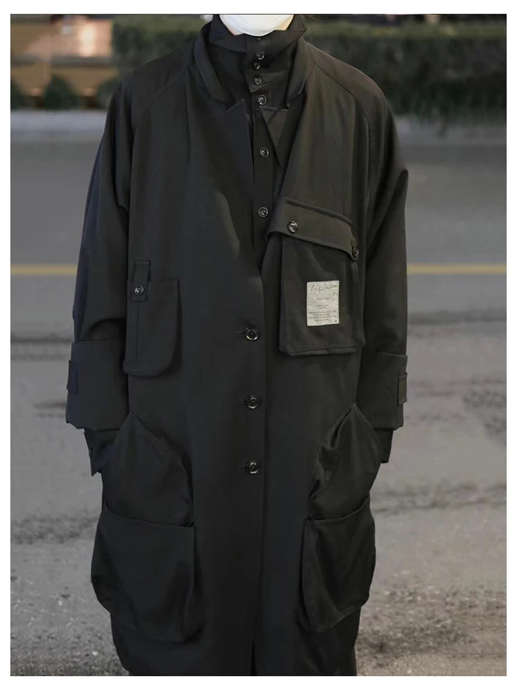 BLACK JOKER 가역 빅 사이즈 블레이저 캐주얼 남성 블레이저 맨 트렌치 코트 남성용 한국 스타일 의류 블레이저 코트 남성용 탑