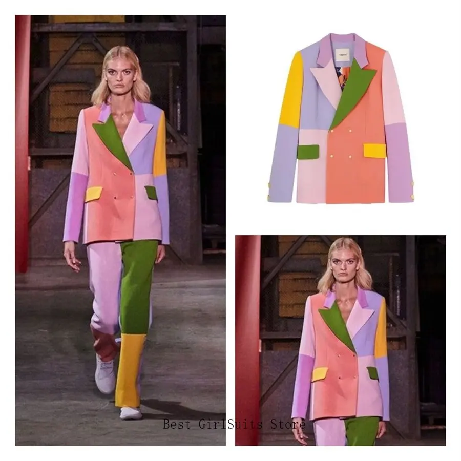 Solid Color Women Suits Sets 2023 Tuxedo One Button 3 Pcs Blazer+Camisole Top Bra+Pants Office Party Prom Evening Custom Made