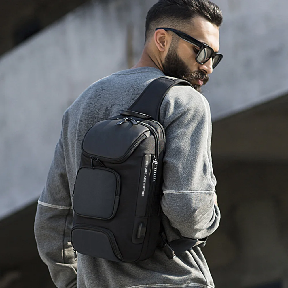 Bange-Sac de poitrine luxueux pour homme, sac messager confortable et respirant, sacs initiés à la mode