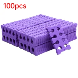 Pack of Soft Sponge Nail Art Toe Separators for Manicure and Pedicure (100PCS puple)