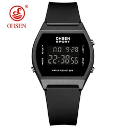 Women's White Fashion Waterproof Digital Sport Watch with Alarm (Black Watch)