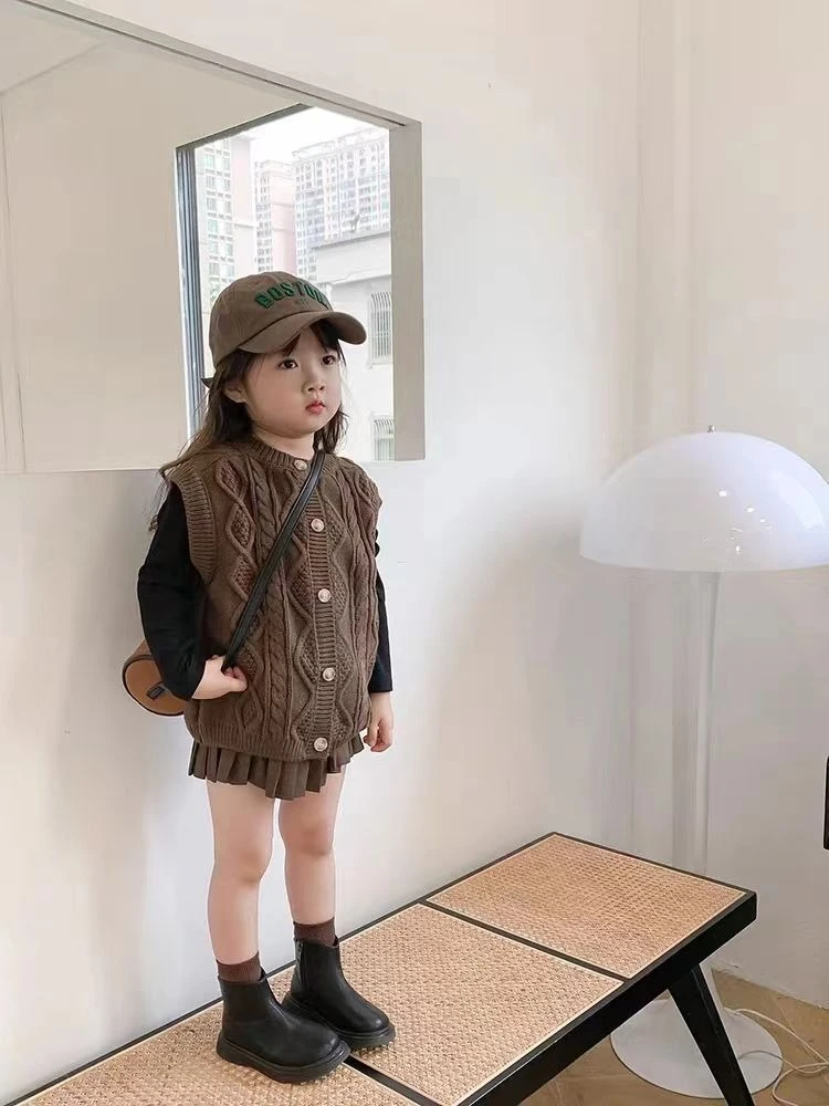 어린이 패션 발목 부츠 봄 가을 새로운 소년 소녀 따뜻한 코튼 가죽 캐주얼 신발 유행 귀여운 부츠