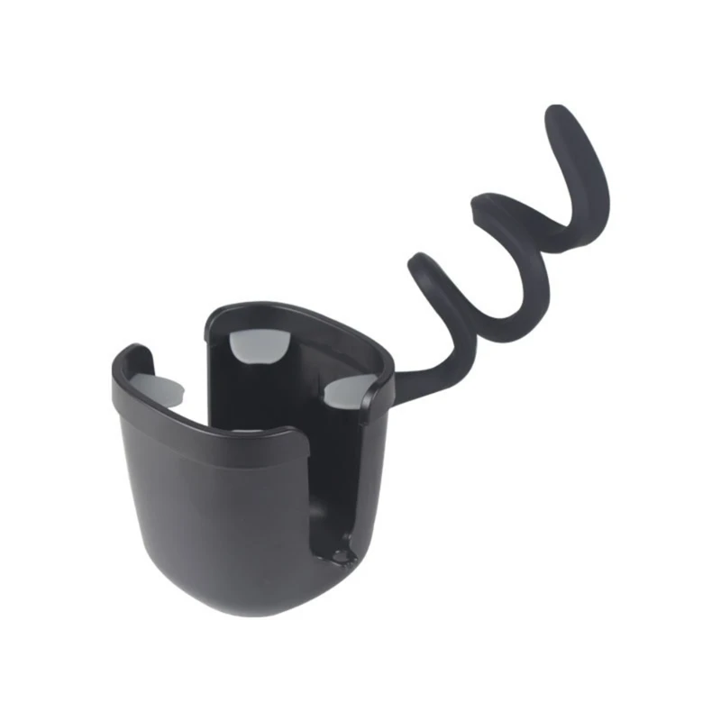 

2 in 1 Pushchair Cup Holder Adjustable Bottle Organiser for Stroller Wheelchair Walker Drink Beverage Holder Black