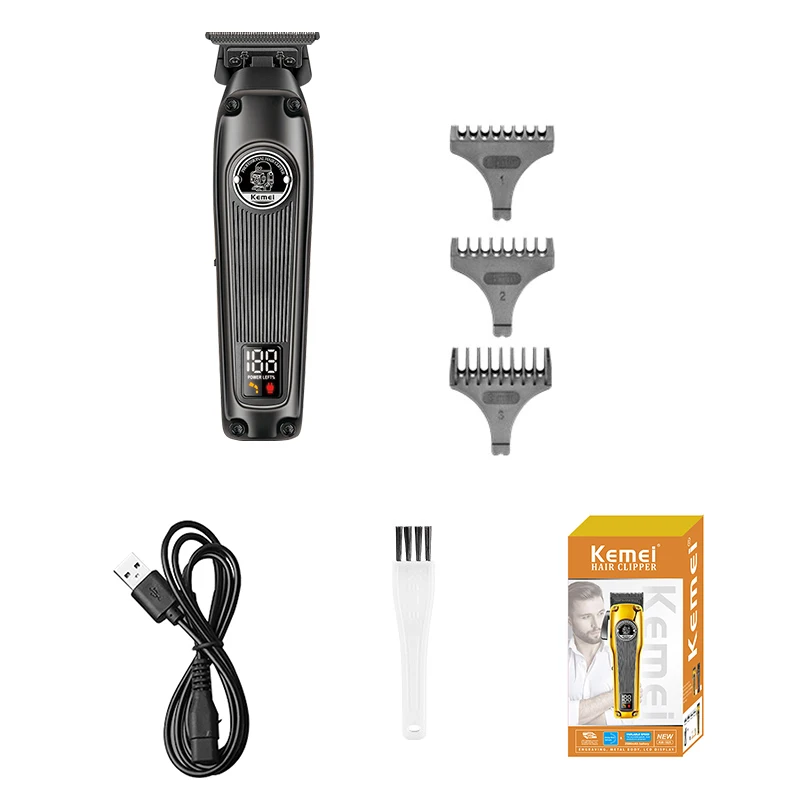 kemei barbeiro profissional cordless hair trimmer brushless motor 05