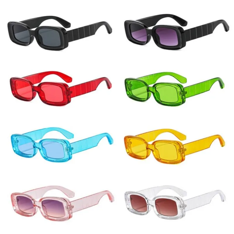 

2023 Модные прямоугольные солнцезащитные очки желеобразного цвета в стиле панк для мужчин и женщин винтажные модные брендовые очки в стиле хип-хоп с защитой UV400 для путешествий