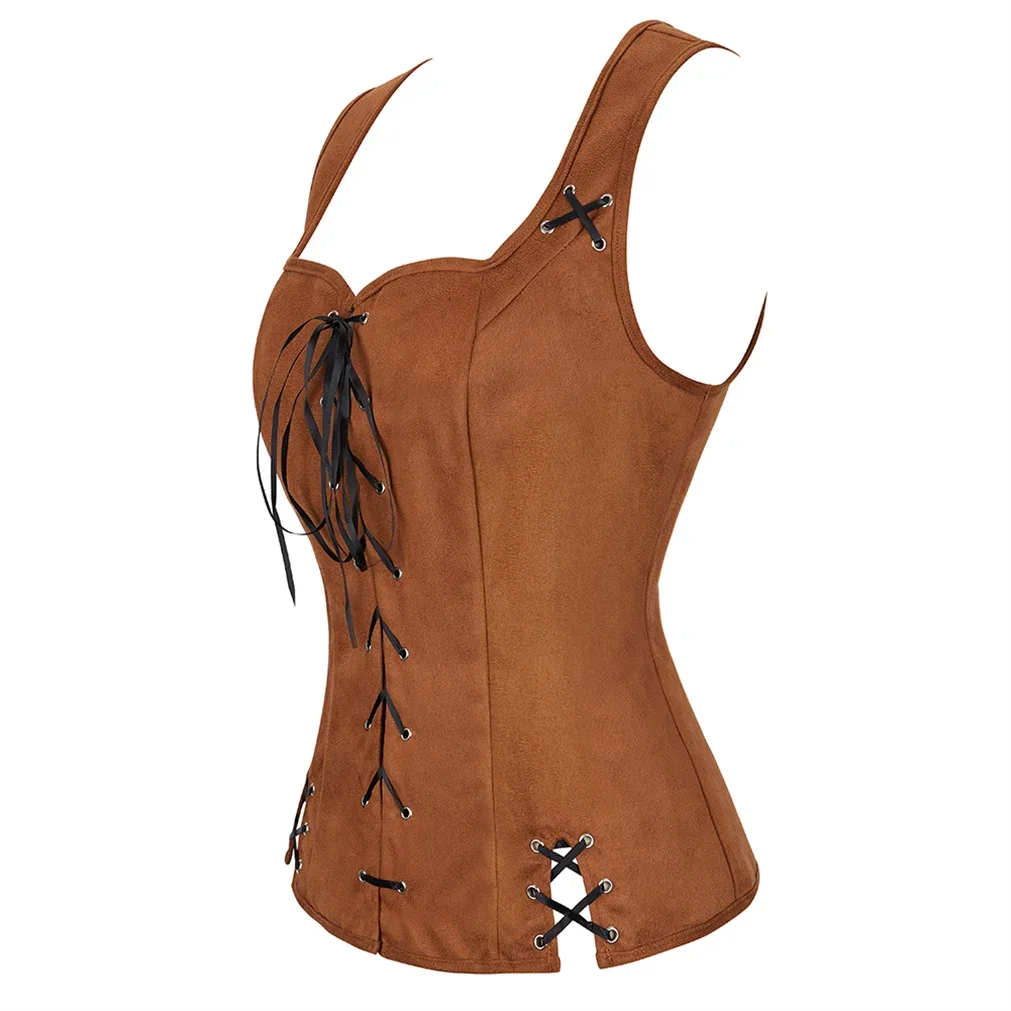 Medieval Woman Corset Pirate Corsets Steampunk Viking Vest Renaissance Bustier Lace Up Bodices Halloween Party Costume Plus Size