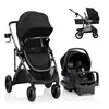 Pivot Suite Travel System with LiteMax Infant Car Seat with Anti-Rebound Bar Dunloe Black 1