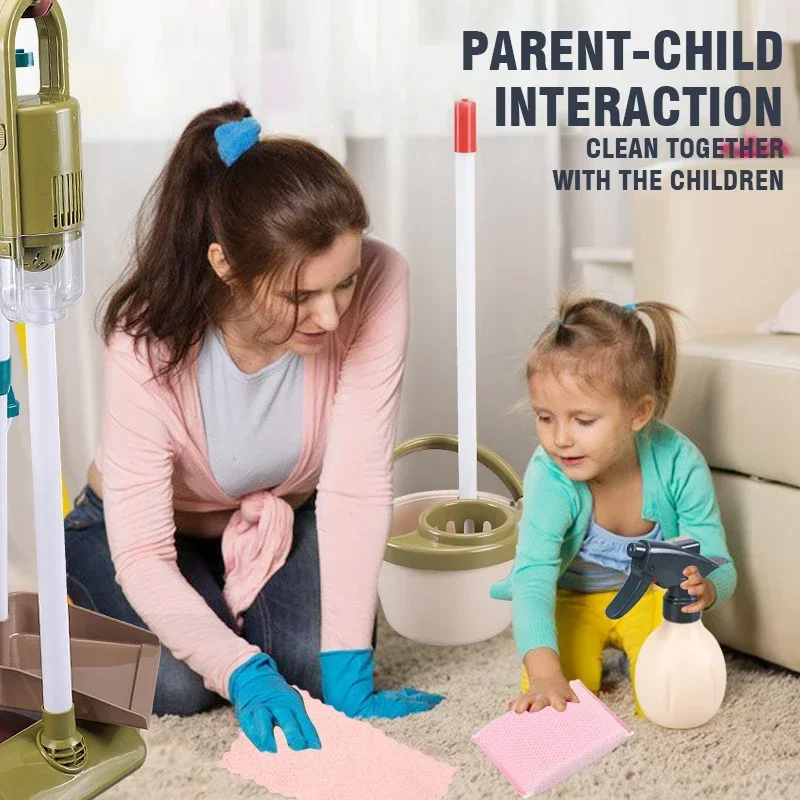 Plastic Kids House Cleaning Tool Toy Set for Pretend Play