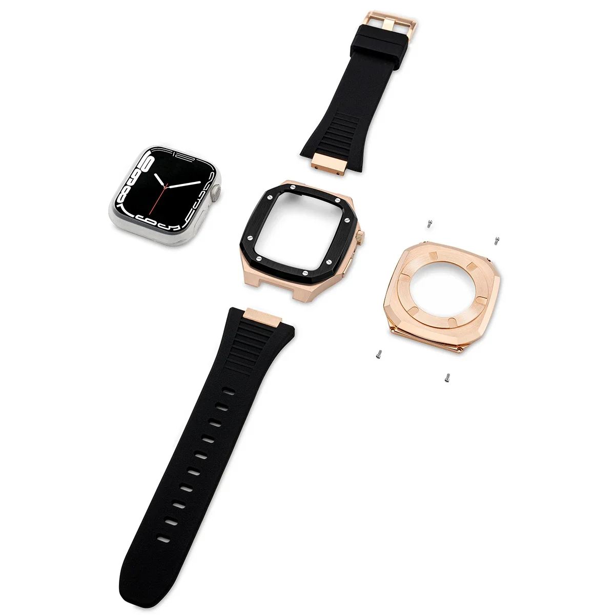 Luxury Stainless Steel Apple Watch Band with Metal Bezel Case