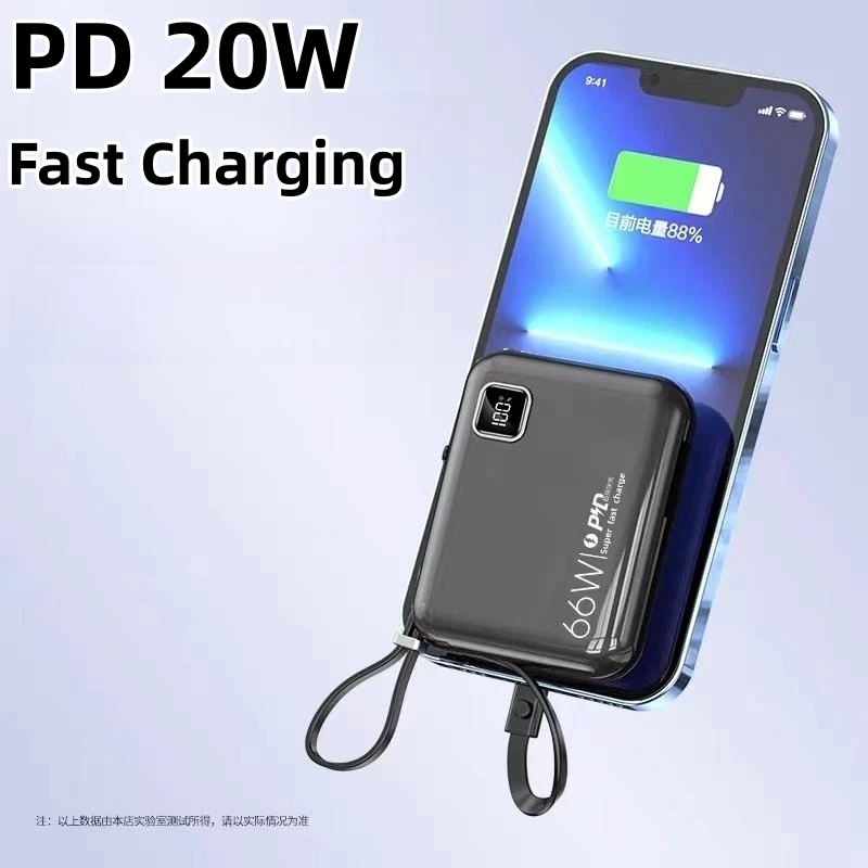 10000mAh Mini Fast Charging Power Bank 66W External Battery