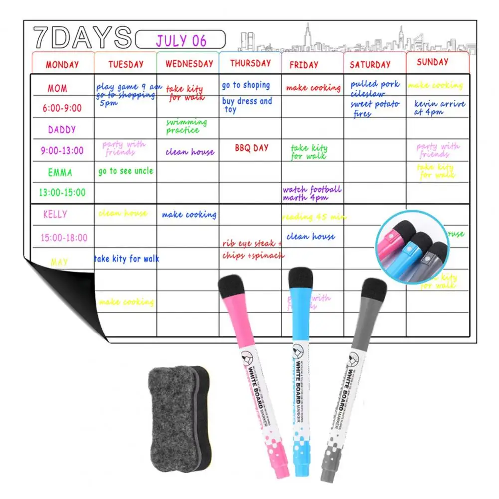 

Smooth Writing Reusable A3 Weekly Planner Magnetic Calendar Office Supplies