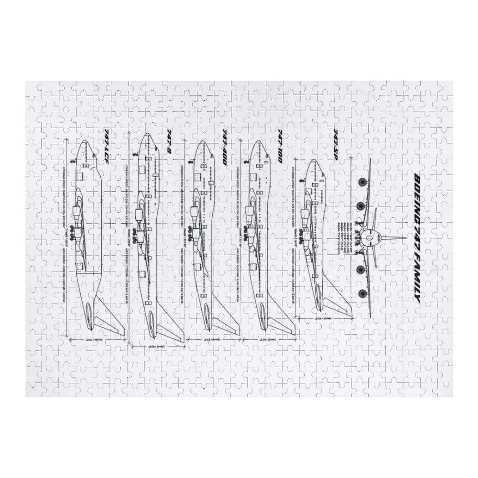 Boeing 747 Family Blueprint (white) Jigsaw Puzzle Personalized Baby Toy Toys For Children Photo Puzzle