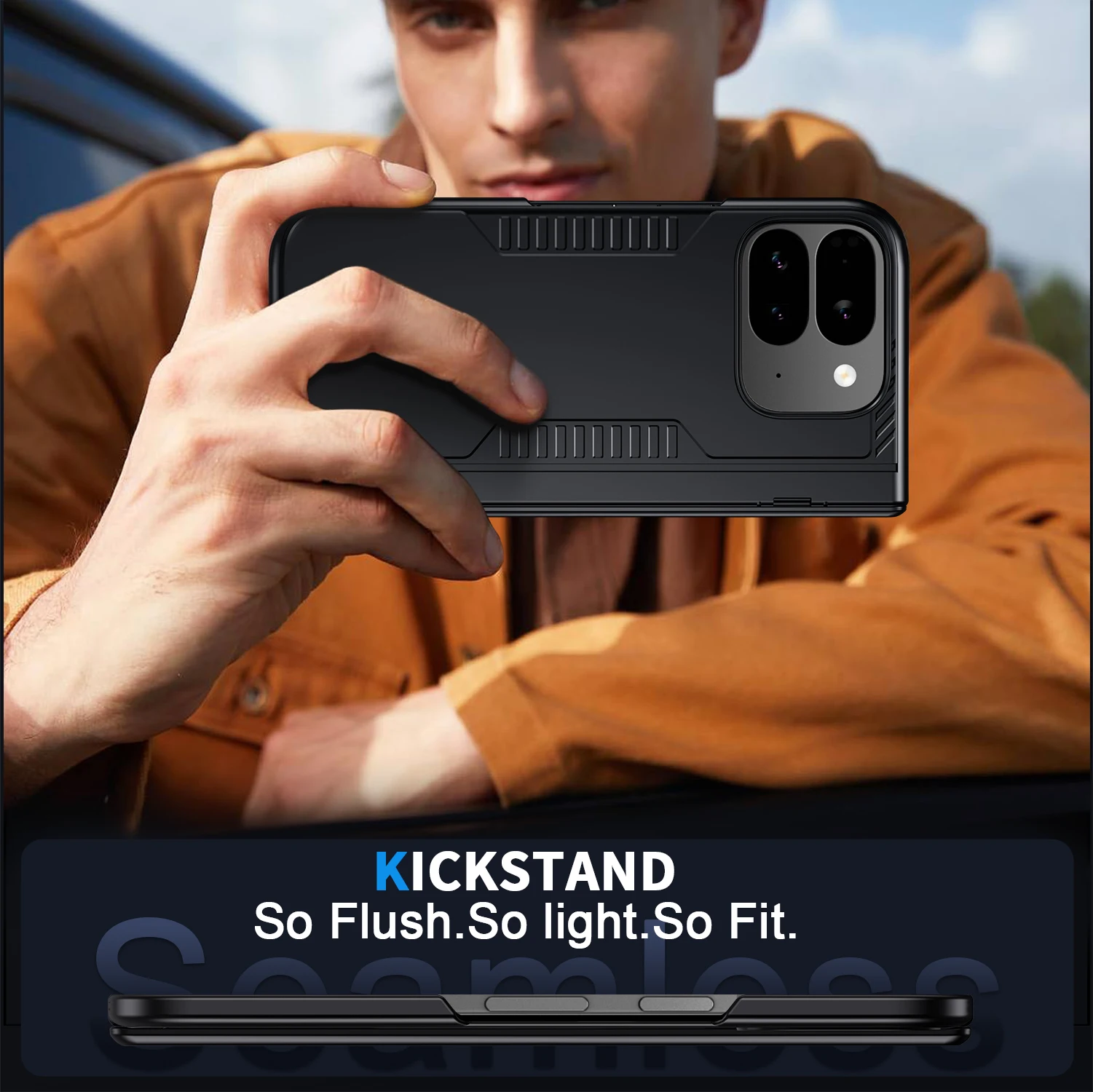 Slim Shockproof Armor Phone Case with Stand & Screen Protector