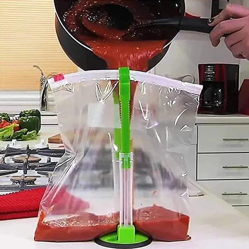 Bag Holder Stand 4/2/1pcs Adjustable Baggy Rack Holder For Food Prep Bag Storage Sandwichs Ziplock Bag Stand Kitchen Gadget
