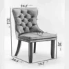 Tufted Dining Chairs Set of 6, Velvet Upholstered Dining Chairs with Nailhead Back and Ring Pull Trim, Solid Wood Dining Chairs 3