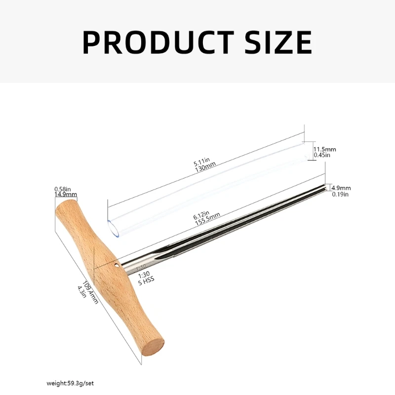 Violin Peg Hole Reamer 1:30 Taper T Handle Bridge Pin Reamer Luthier Tool Violin Making Tool for 3/4 4/4 Part