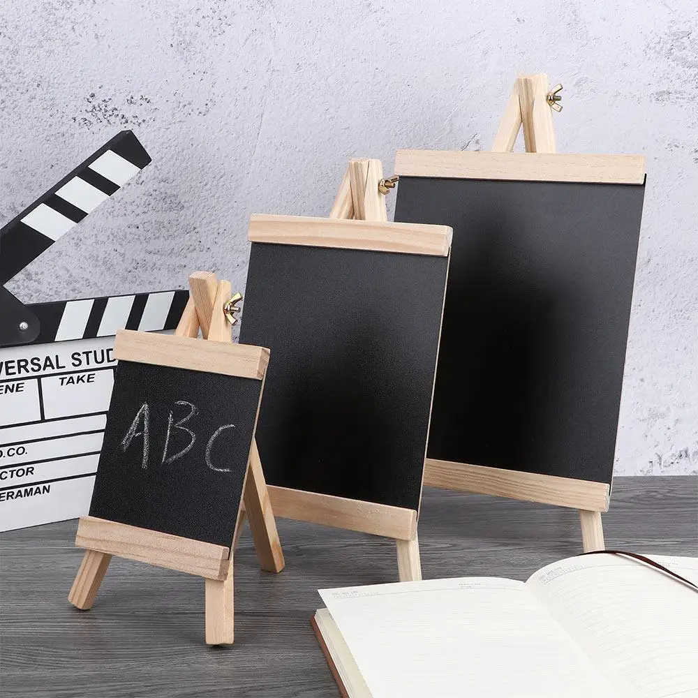 Multisize Collapsible Wooden Boards Drawing Blackboard Chalk Writing Supplies Pine Wood Easel Kids