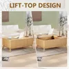 Mid Century Modern Coffee Table,Farmhouse Wooden Coffee Table for Living Room,Rising Pull Up Coffee Table 4