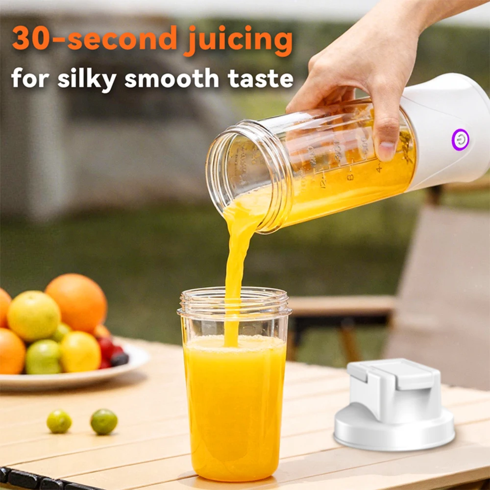 Portable Fruit Juicer Mini Blender 450ML Electric Juice Cup 12 Blades Rechargeable Blender For Shakes And Smoothies Ice Crusher 5