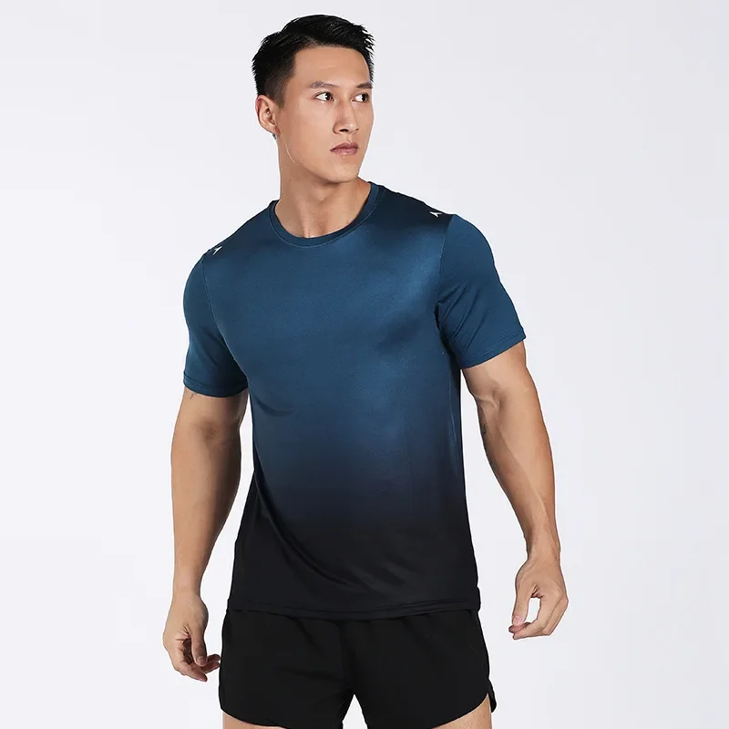 

Outdoor running sports short sleeved casual elastic breathable round neck quick drying T-shirt