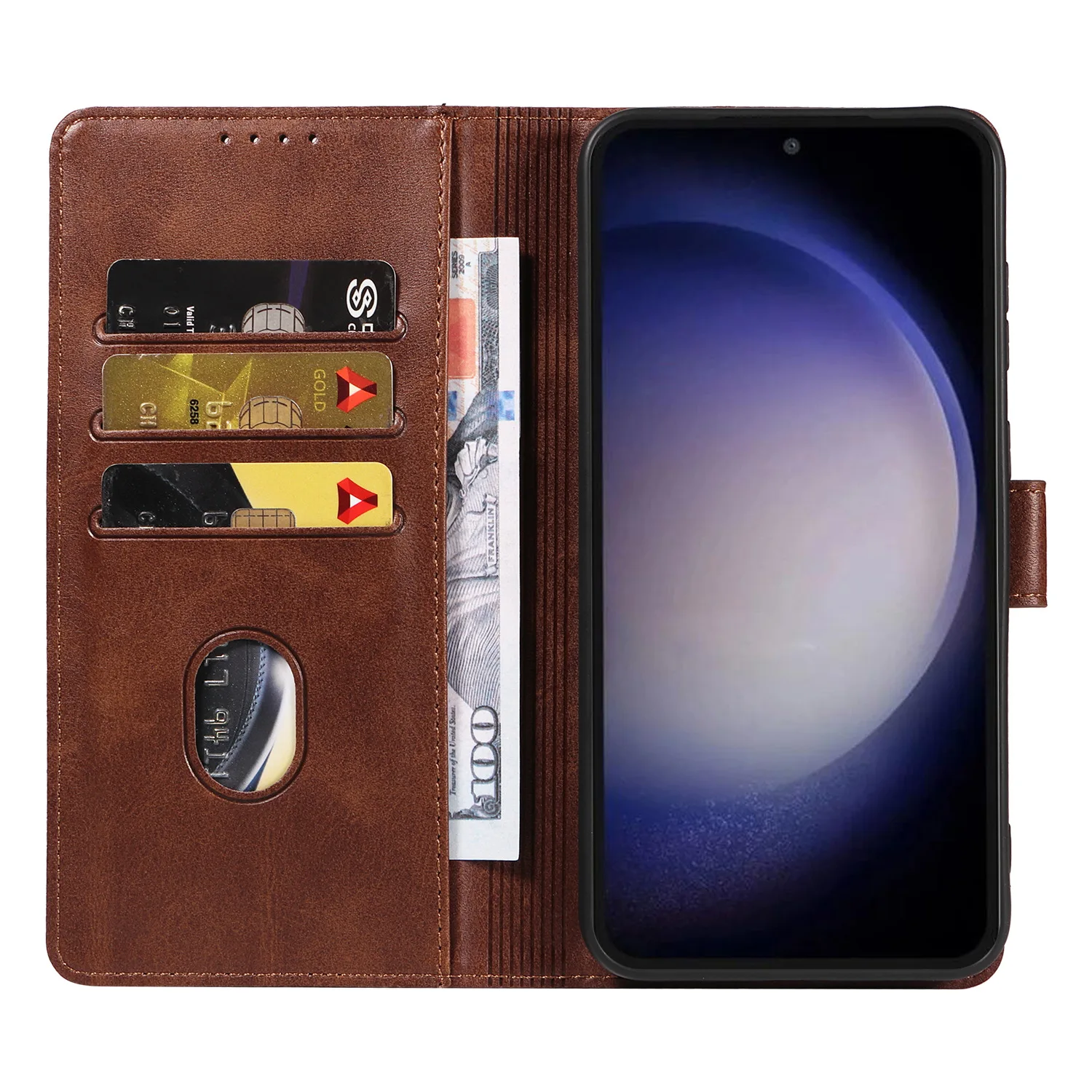 Leather Magnetic Flip Phone Case with Card Slot