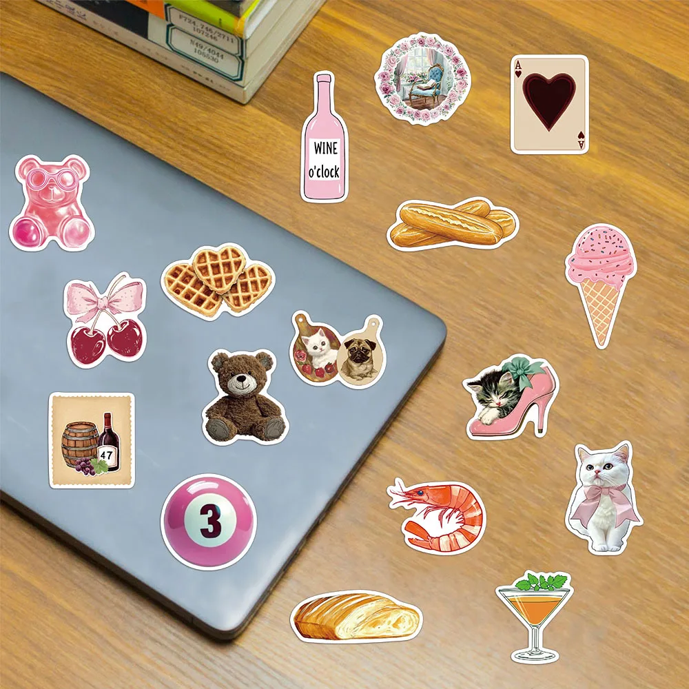 50 Pezzi Adesivi Estetici per Pinterest, Fai-da-Te, per Diario, Cover Telefono, Scrapbook - immagine 3