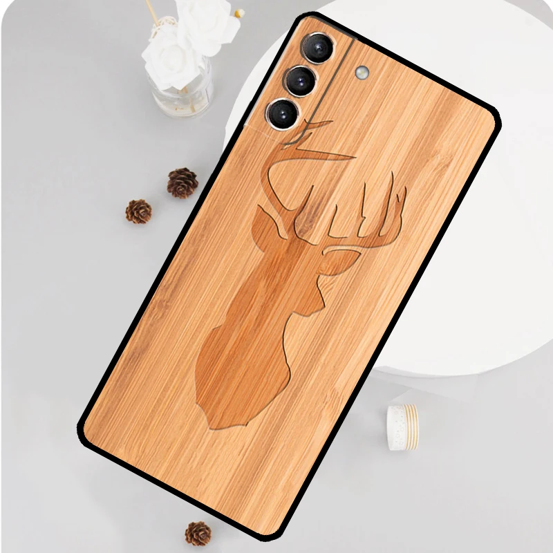 Wolf and Butterfly Artistic Wood Phone Case