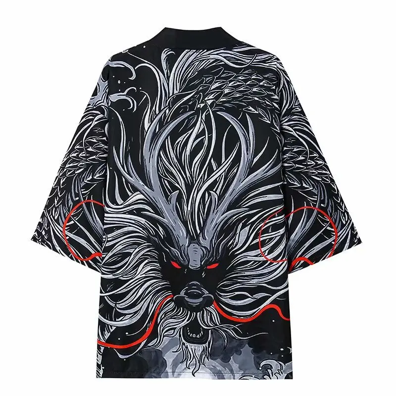 Japanese Kimono Traditional Yukata Kimono Cardigan Men Beach Thin Asian Clothes Japan Kimonos Male Fashion Casual Cardigan Shirt