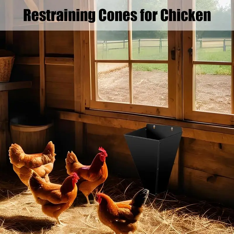 Chicken Cone Flat Back Steel Restraining Funnel Kitchen Gadgets Heavy Duty Defeathering Turkey Processing Tool Farm Products